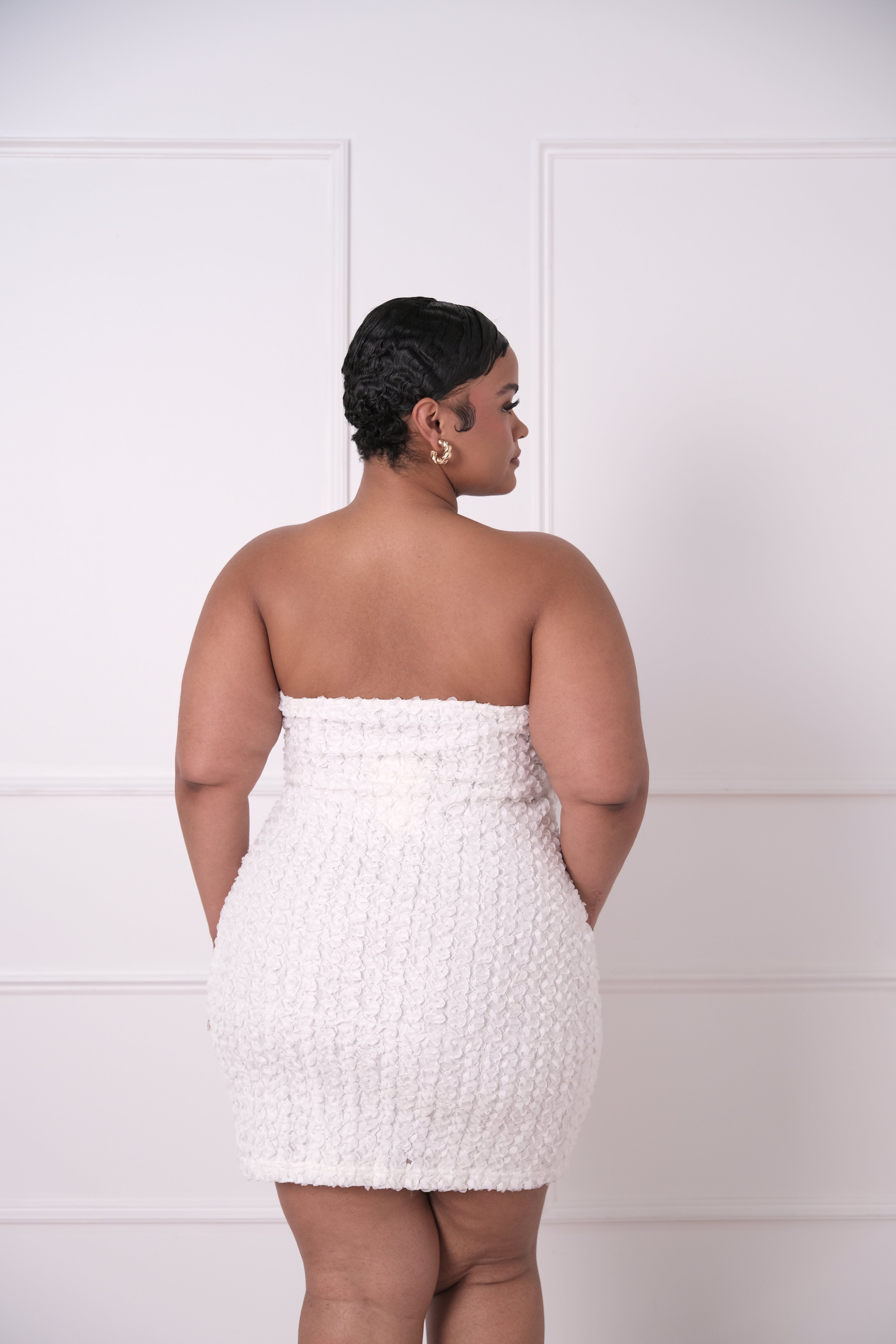 The Textured Strapless Mini