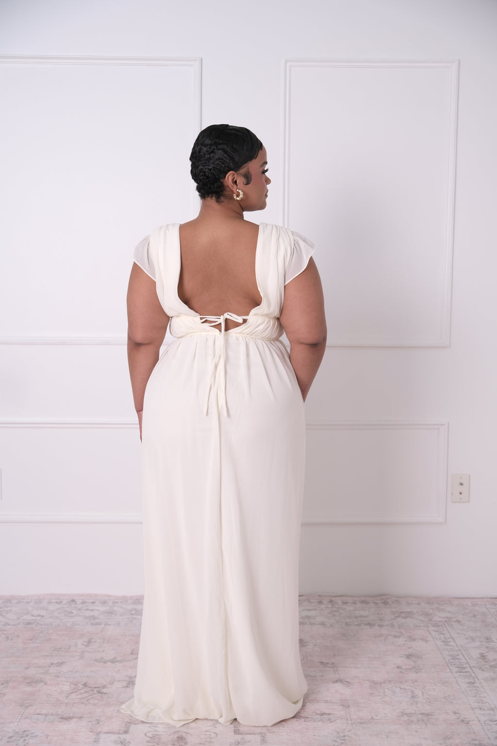 I'm All Yours Cream Ruffled Maxi