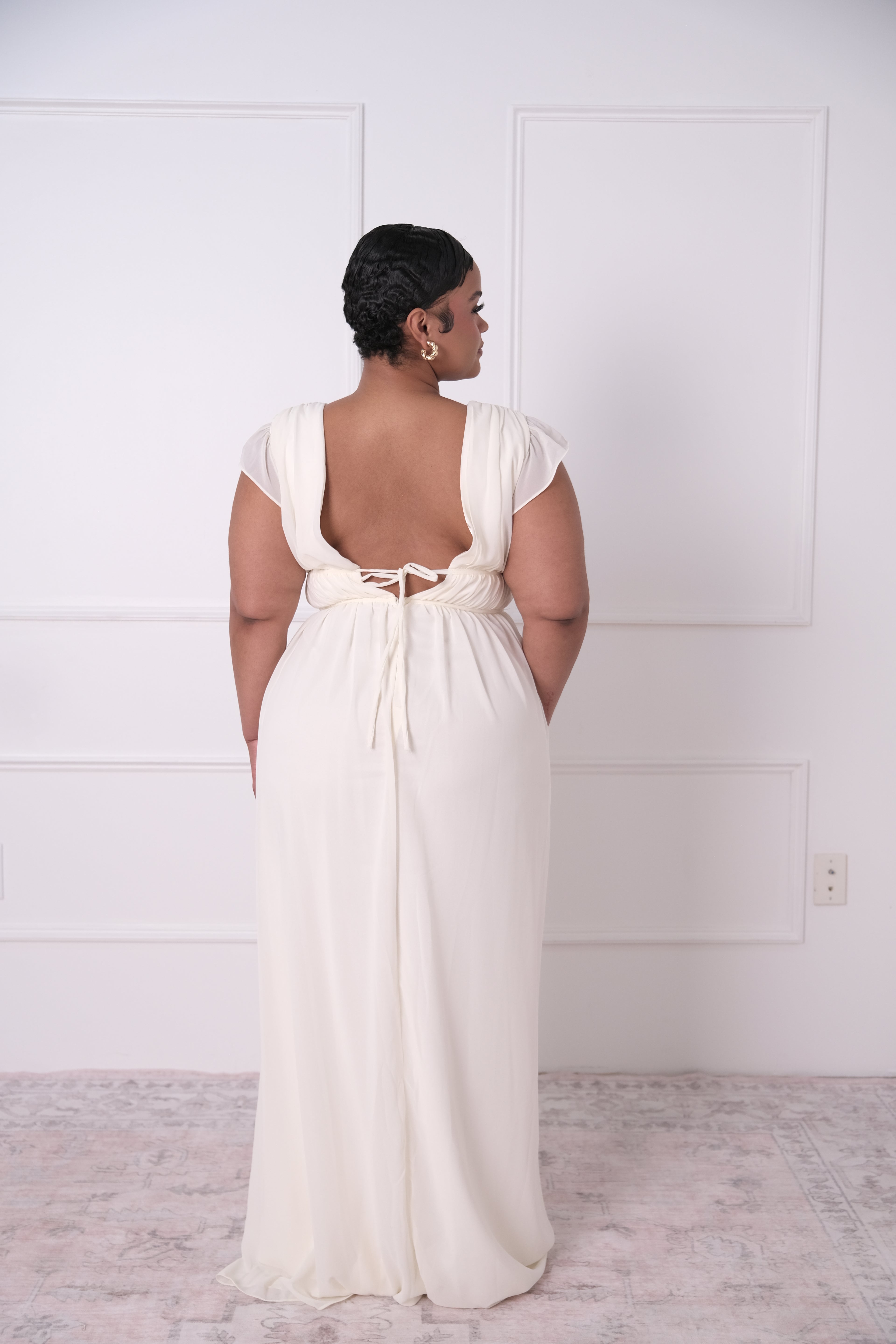 I'm All Yours Cream Ruffled Maxi