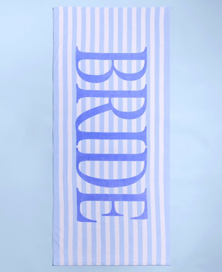 Bride Pinstripe Beach Towel