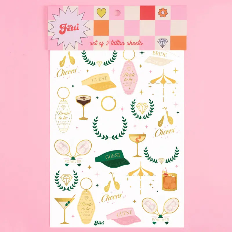 Bach Country Club Party Temporary Tattoos