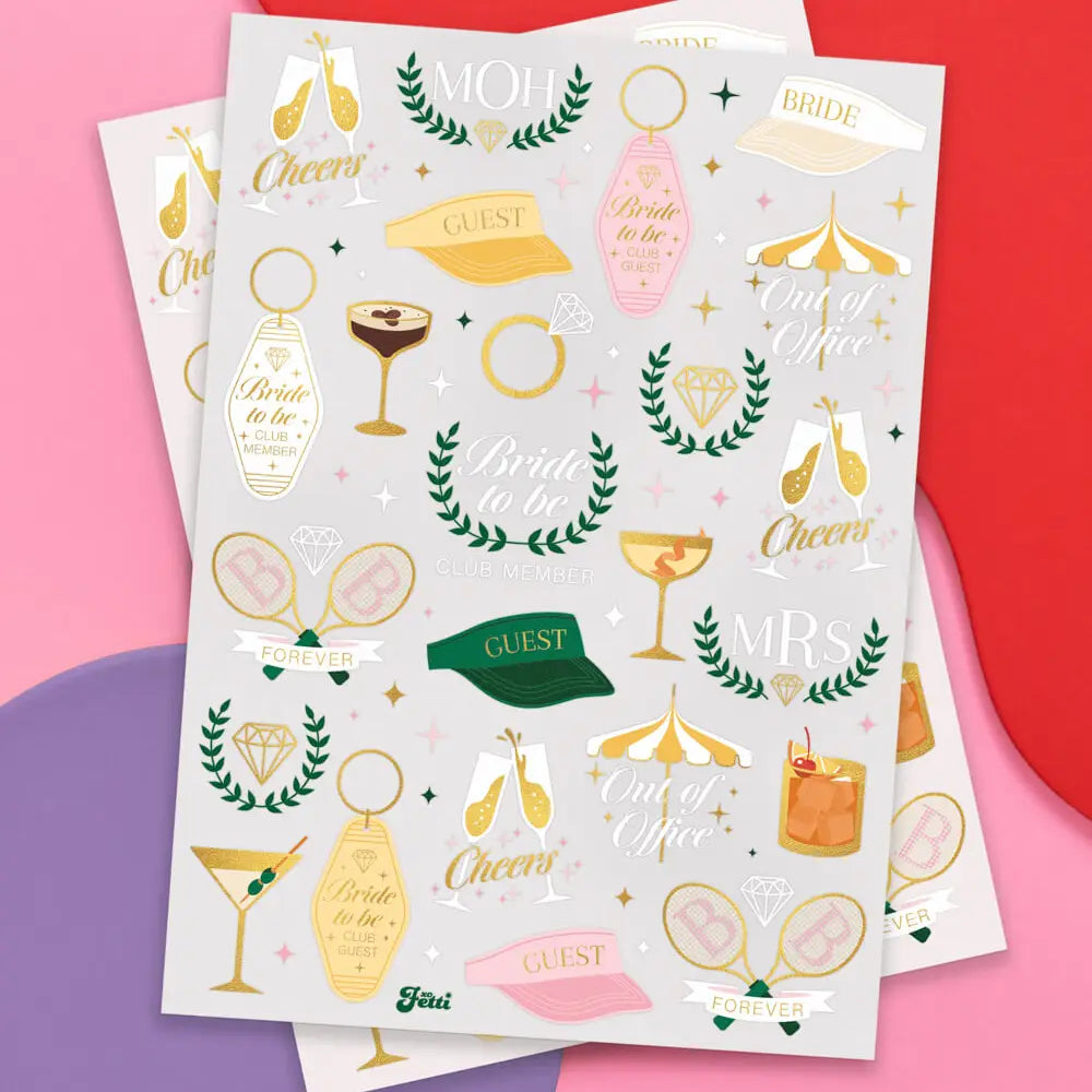 Bach Country Club Party Temporary Tattoos