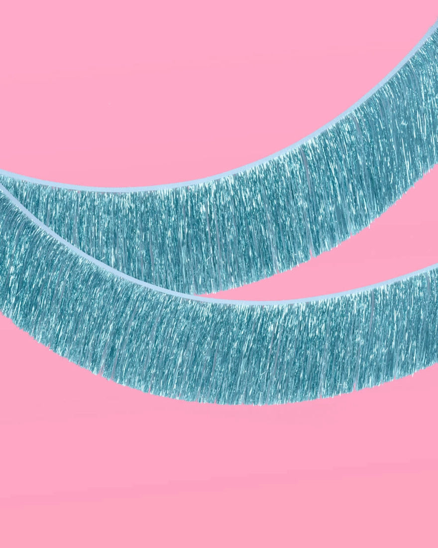 Party Blue Fringe Foil Banner