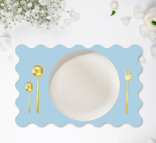 Something Blue Wavy Edge Paper Placemats