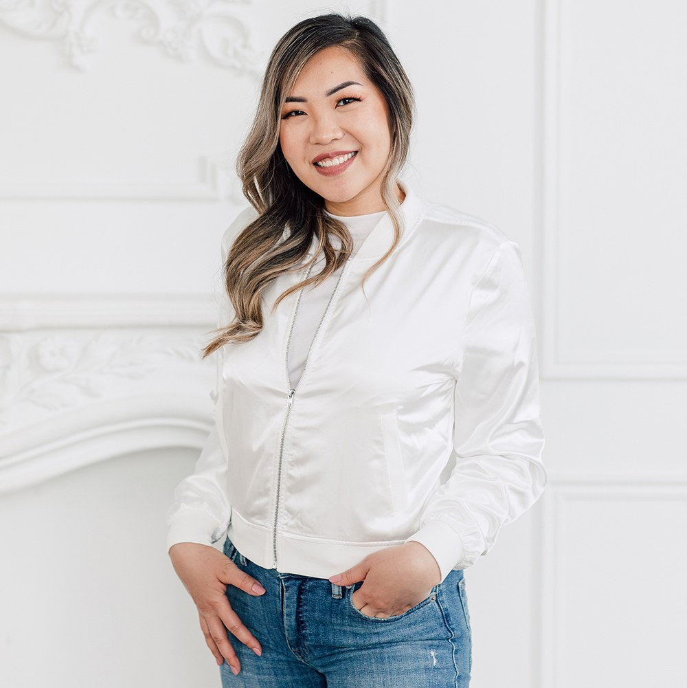 Satin White Bomber