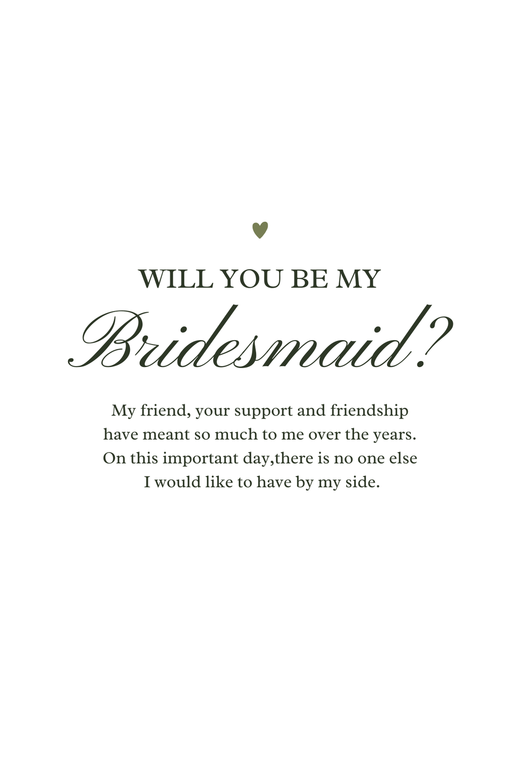 Simple Bridesmaid Proposal Cards - 10 pack