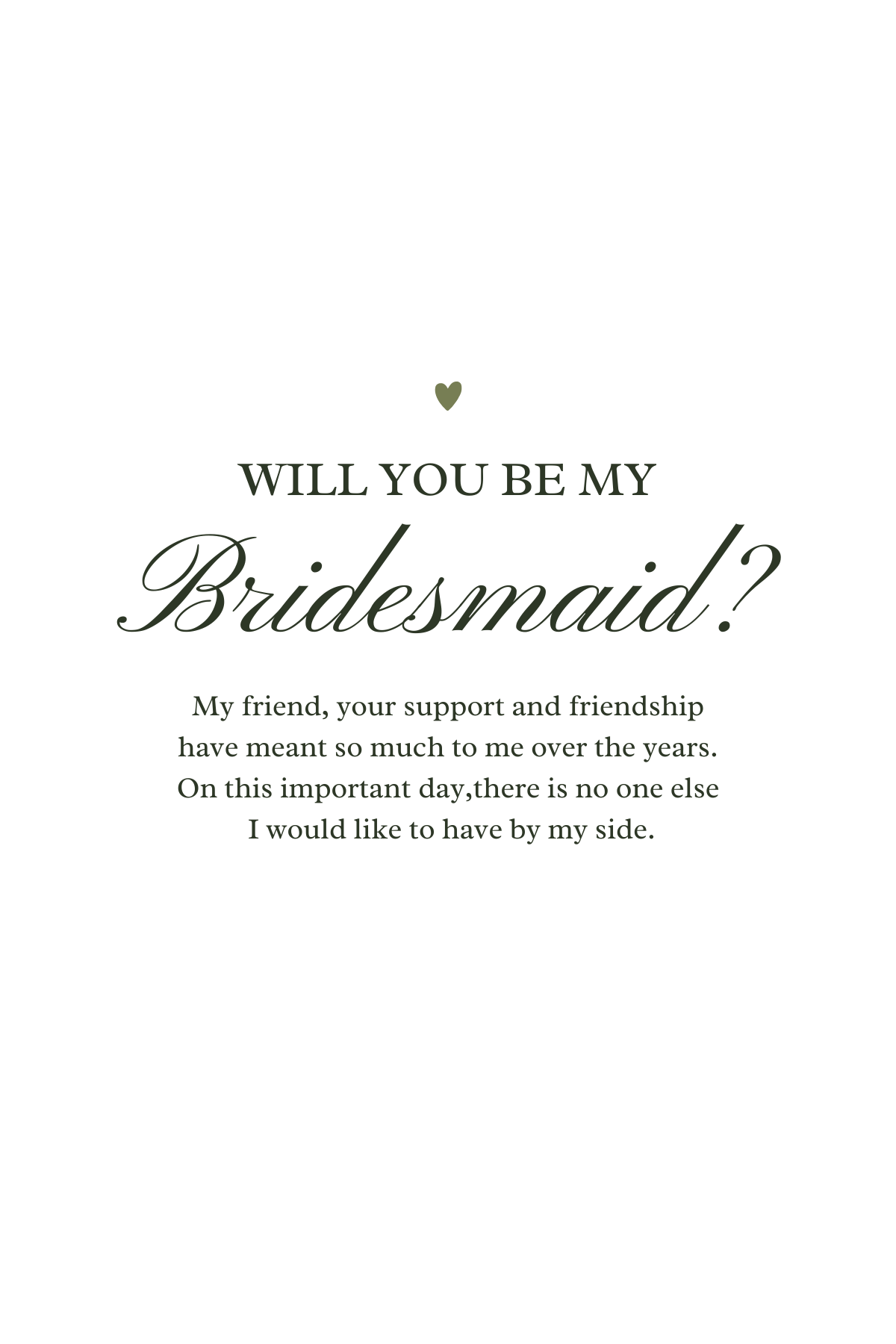 Simple Bridesmaid Proposal Cards - 10 pack
