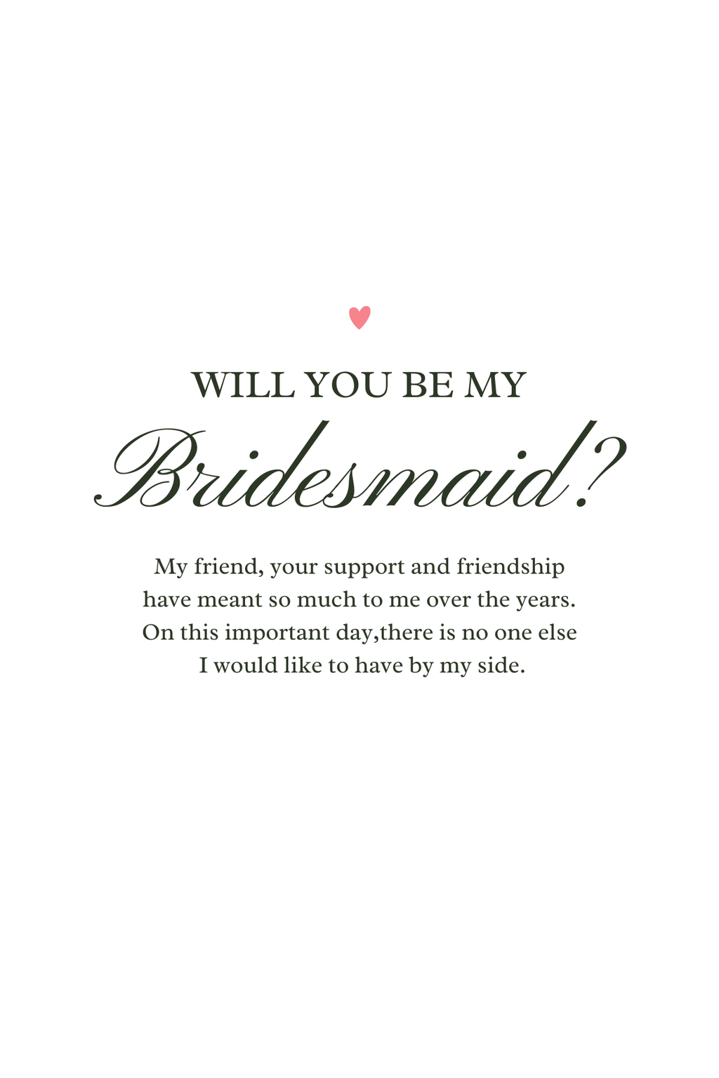 Simple Bridesmaid Proposal Cards - 10 pack