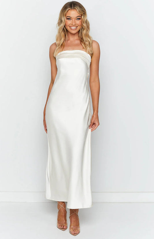 Maiah White Maxi Dress