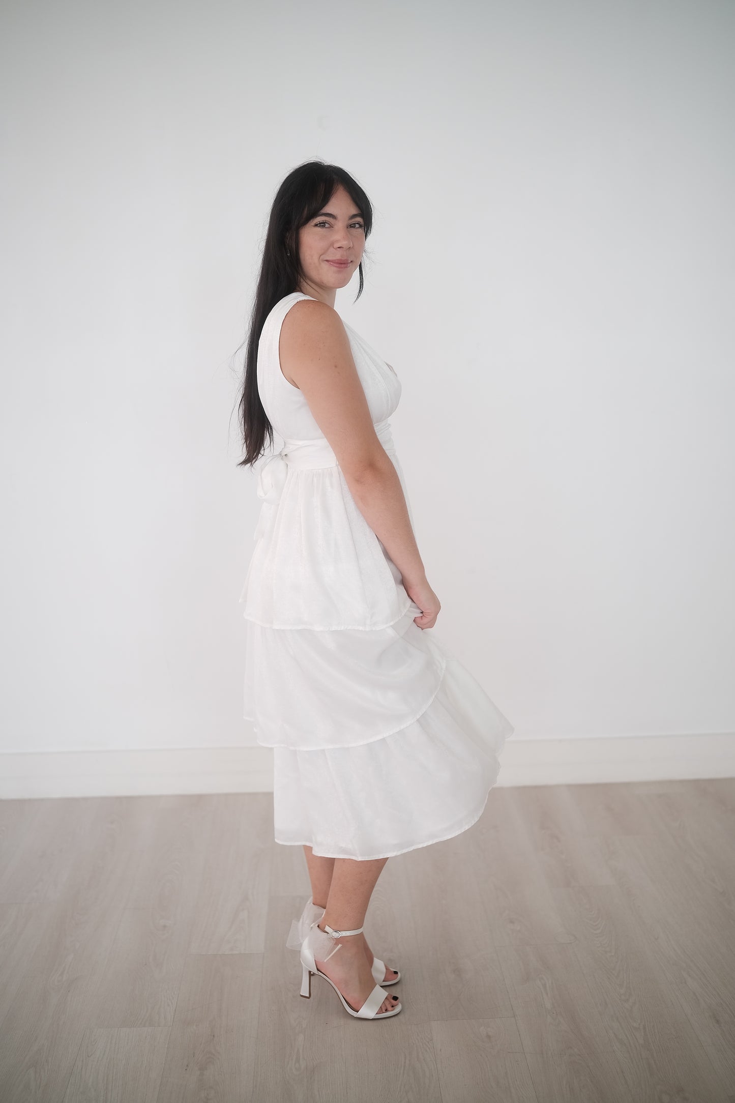 Sleeveless Tiered Midi Dress