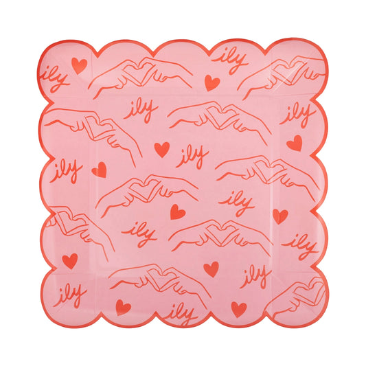 Heart you patterned plate