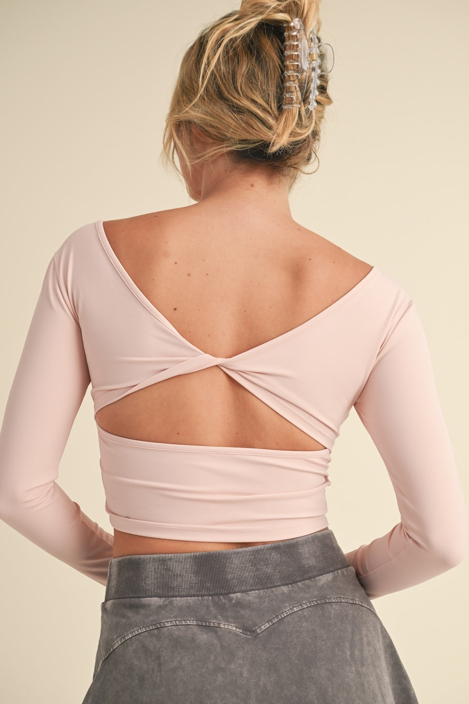 Twist Back Long Sleeve Top