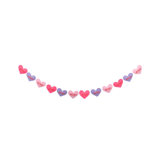 Puffy felt conversation heart banner